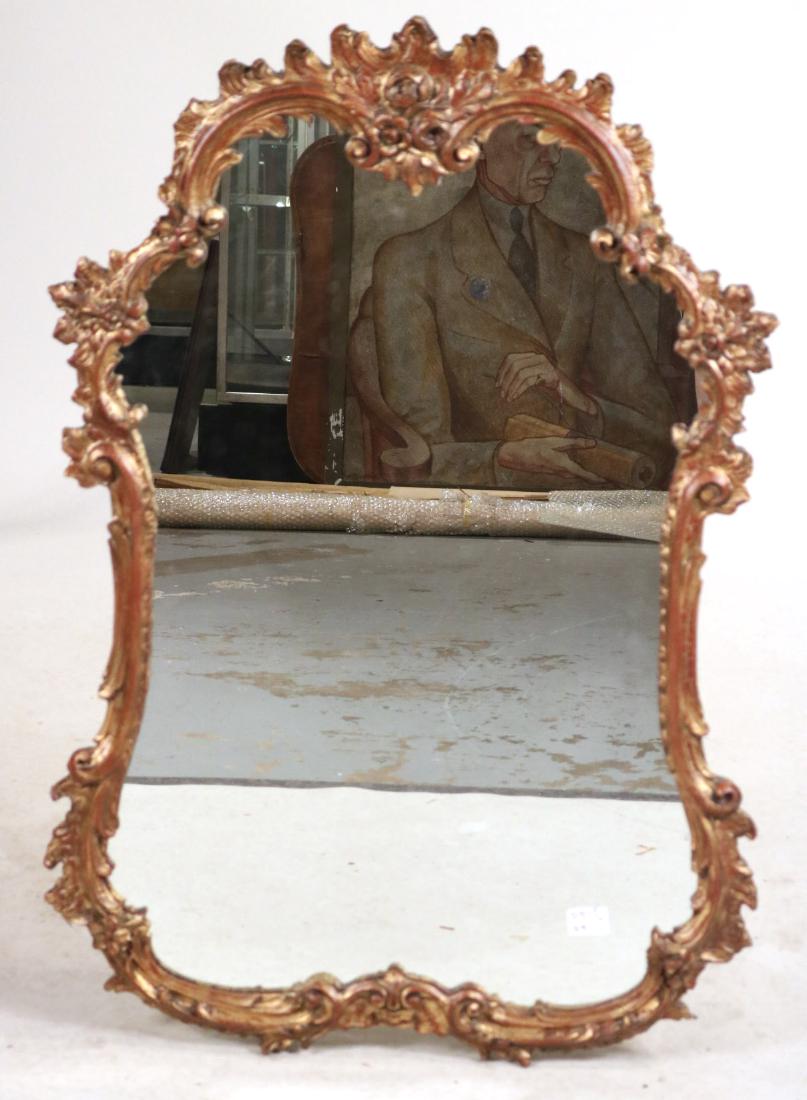 Rococo Style Giltwood Pier Mirror: 20th C. 40"h x 27"w