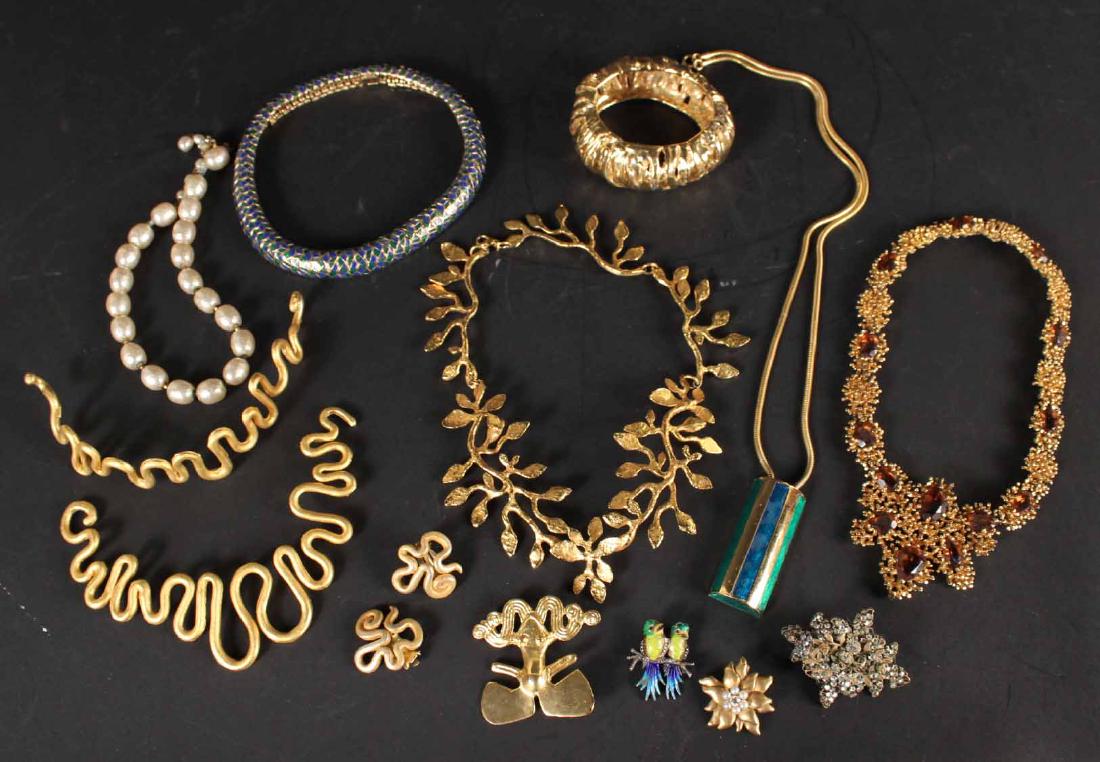 Cecile Jeanne, Paris Gilt Metal Leaf Necklace (1 of 8)