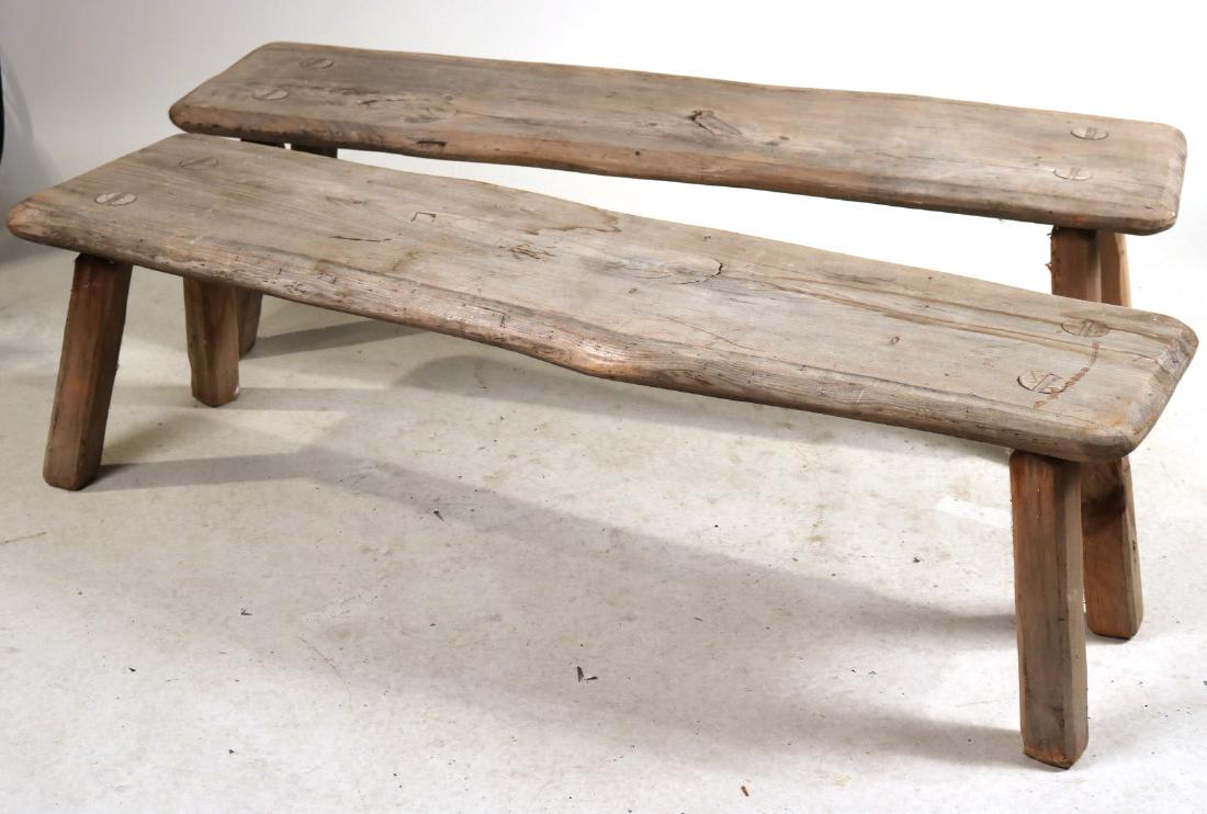 Two Similar Pine Long Benches (1 of 6)
