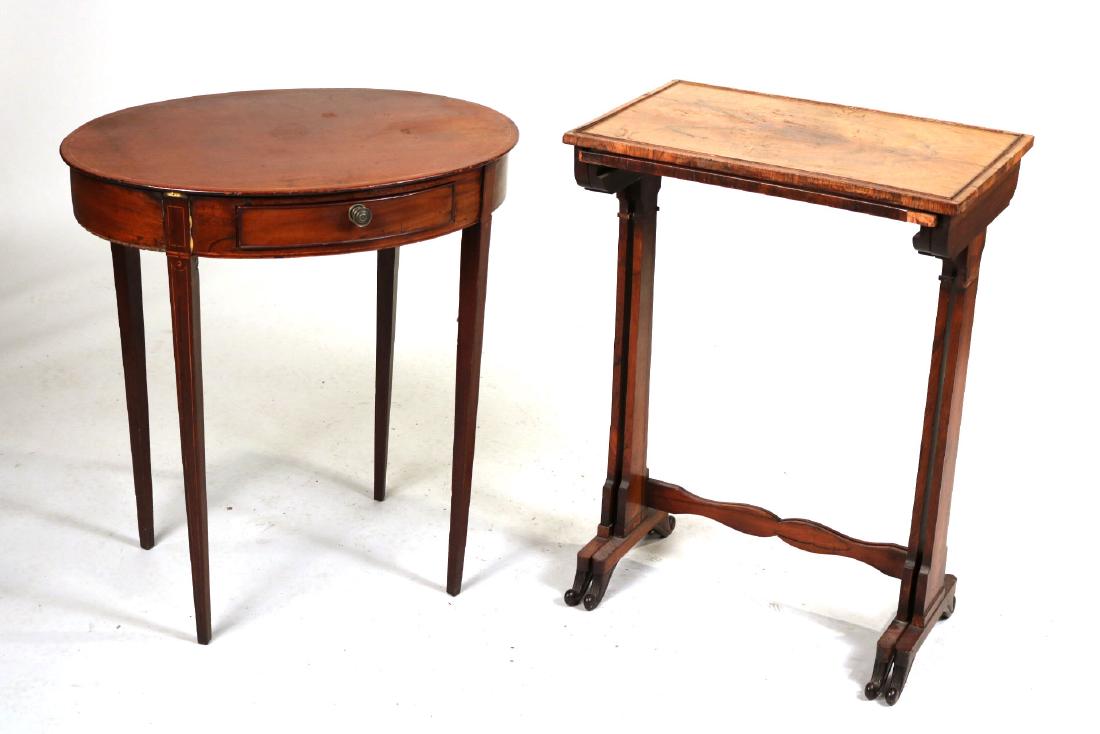 Federal Inlaid Mahogany Oval Side Table (1 of 10)