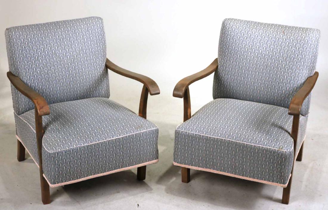 Pair of Contemporary Oak Library Chairs (1 of 8)