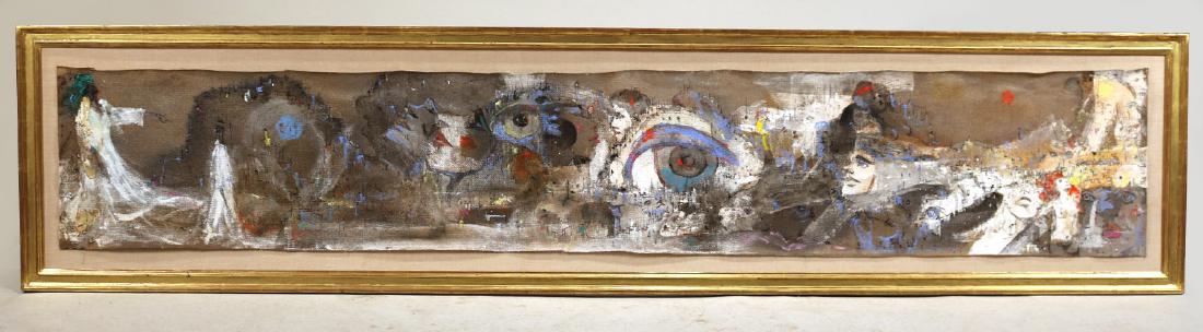 Oil on Canvas, Abstract, Alvin Carl Hollingsworth: (American, 1928-2000), signed l.l.c. "A.C. Hollingsworth." Canvas size: 14-1/2"h x 7'6"w