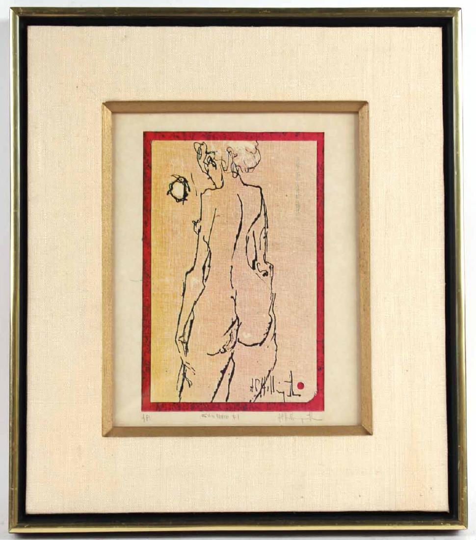 Artist's Proof, Nude, Alvin Carl Hollingsworth: (American, 1928-2000), signed in print and in pencil l.r., titled "Sun Maid #1." Sight size: 8-1/2"h x 5-1/2"w