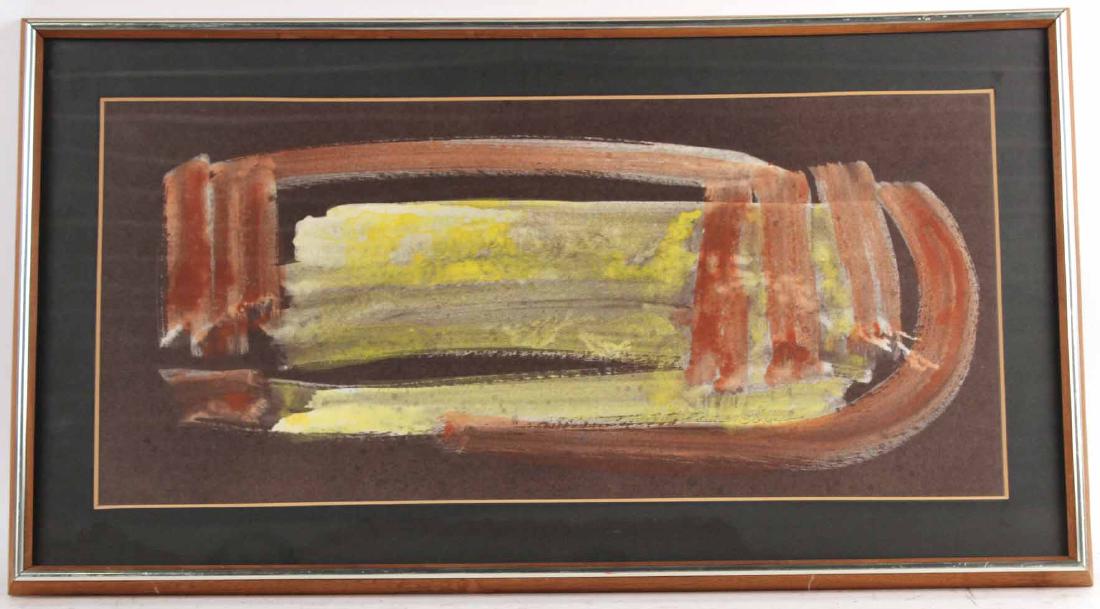 Mixed Media on Paper, Abstract, Kenneth Dickerson: (American, b. 1935), outsider art, self-taught artist, signed in corner. Sight size: 10-3/4"h x 23-3/4"w