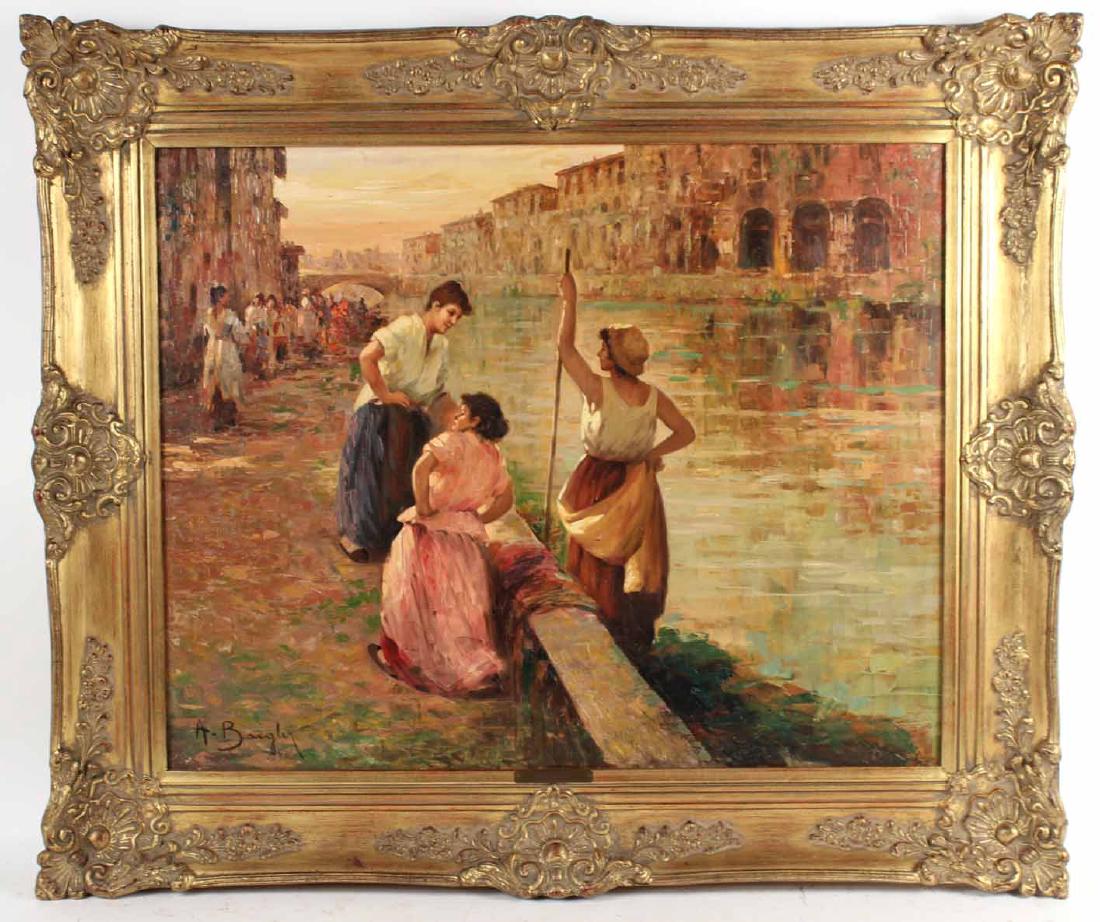 Oil on Canvas, Venetian Canal, Aristodemo Baigler (1 of 10)