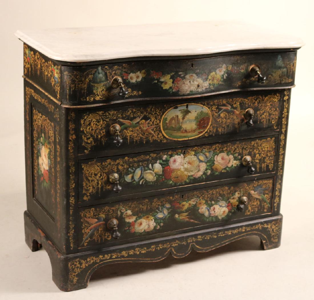 Victorian Paint-Decorated Marble Top Commode (1 of 10)