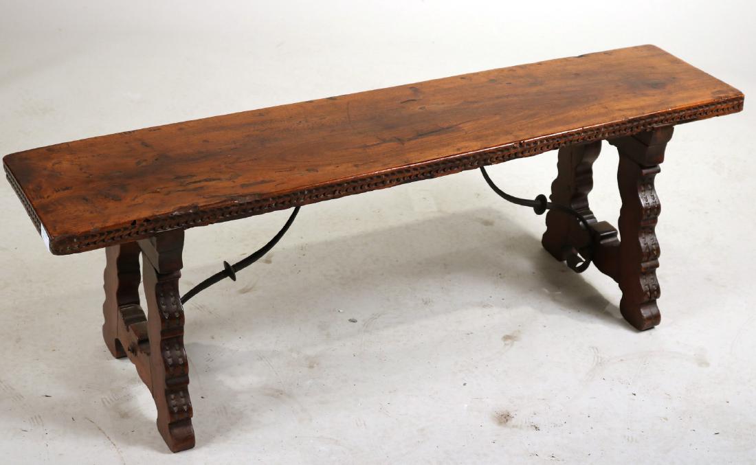 Baroque Style Carved Walnut Bench (1 of 6)