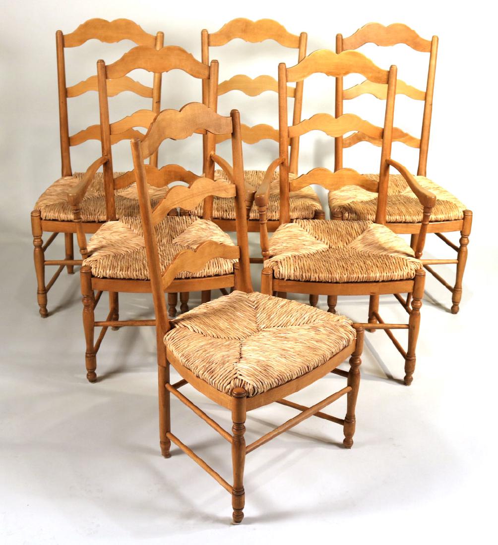 Six French Provincial Style Ladderback Chairs (1 of 9)