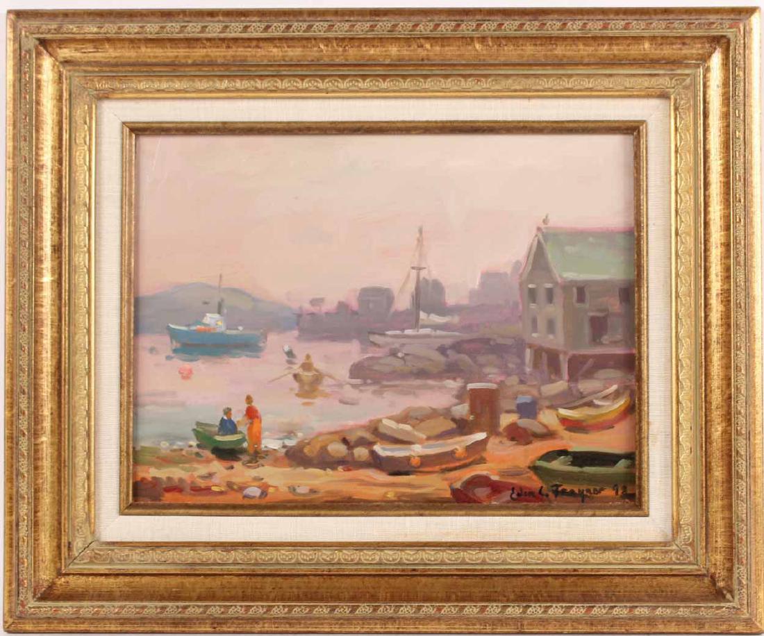 Oil on Board, New England Harbor, John Traynor (1 of 7)