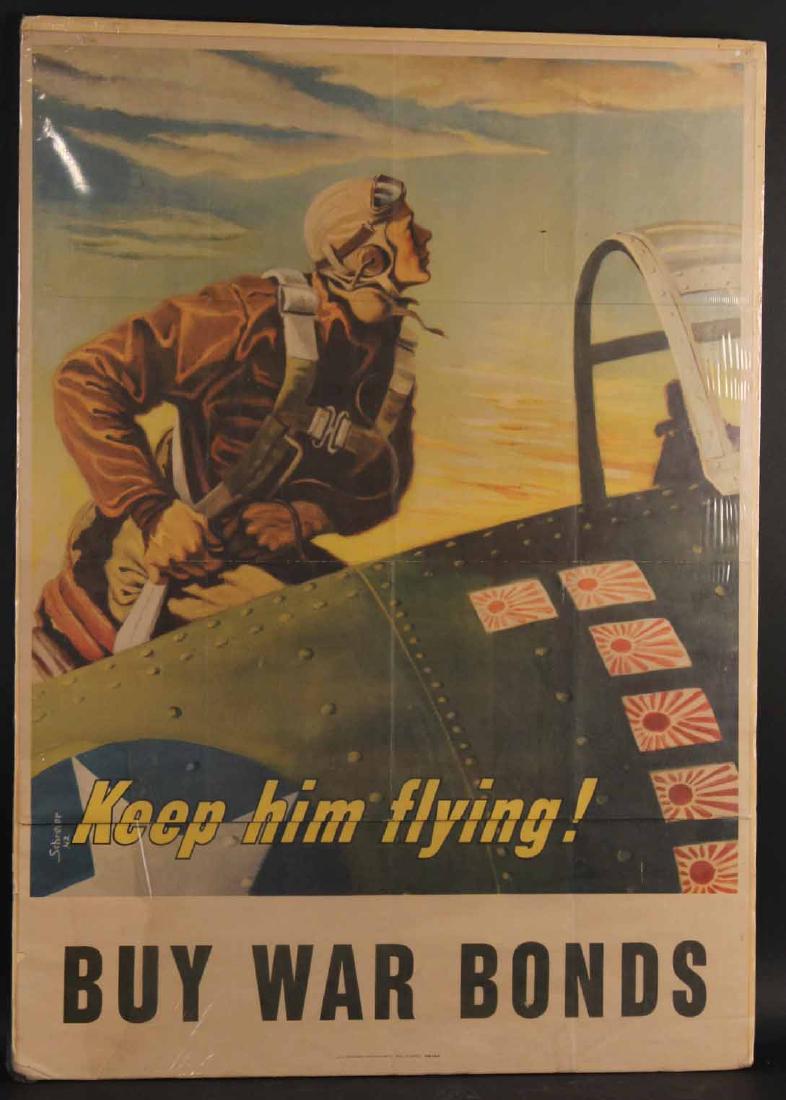 World War II Poster, Keep Him Flying, Schreiber (1 of 5)