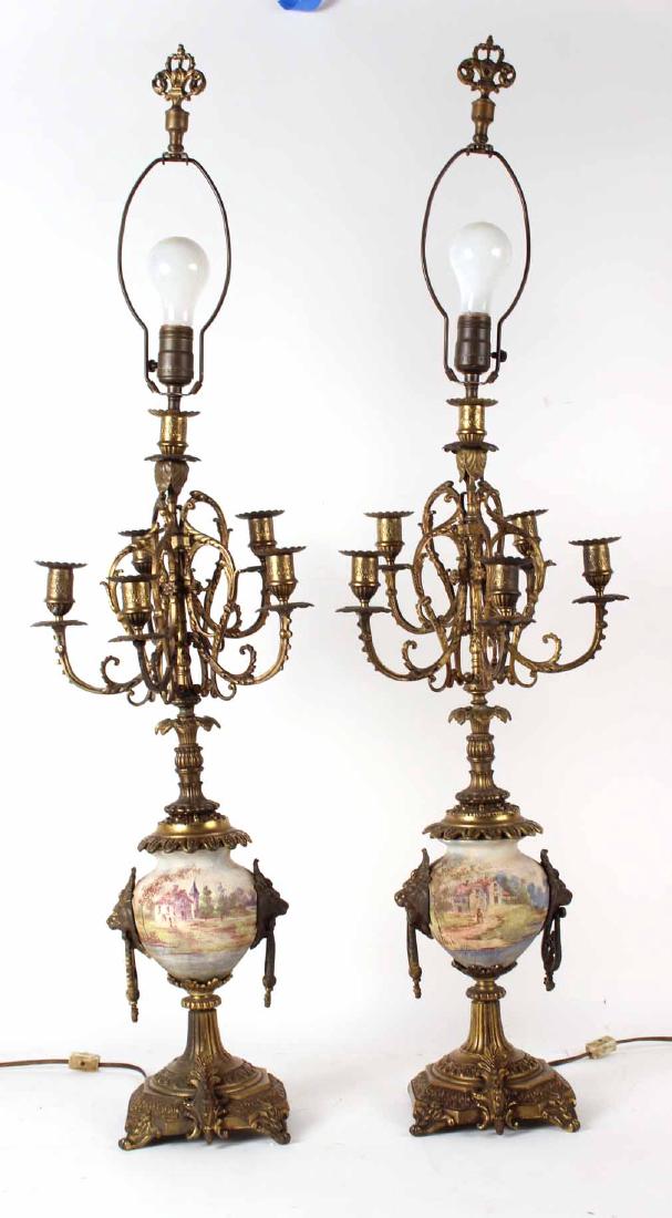 Pair of Louis XVI Style Candelabra Lamps (1 of 10)