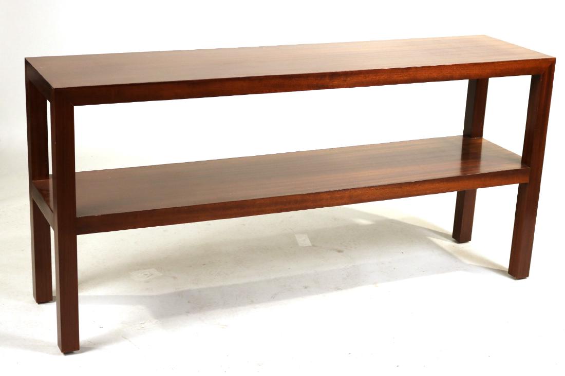 Contemporary Mahogany Pier Table: 20th C. 31"h x 5'4"w x 16"d