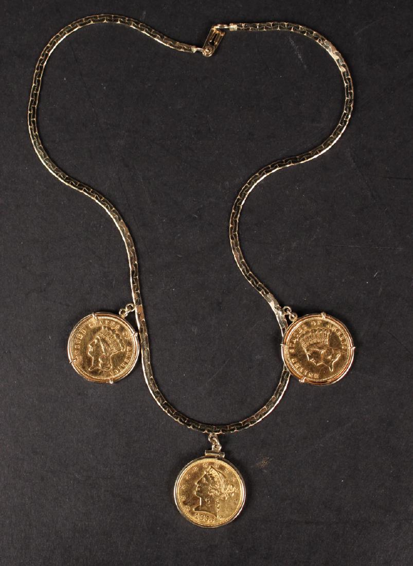 Three US $5 Liberty Gold Coins Necklaces (1 of 7)