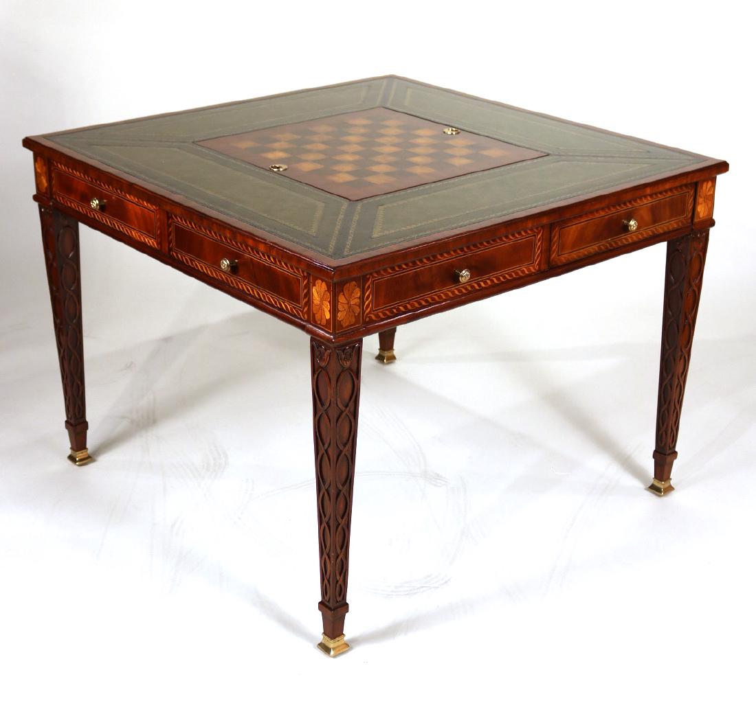 Georgian Style Leather-Inset Tric-Trac Table (1 of 7)