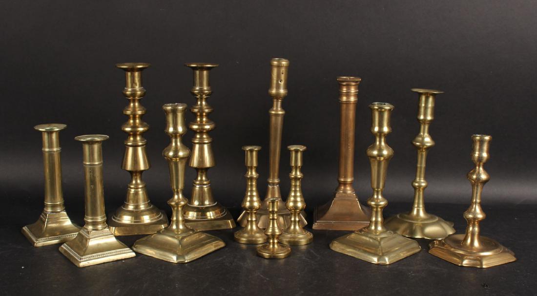 Group of Brass Candle Sticks (1 of 6)