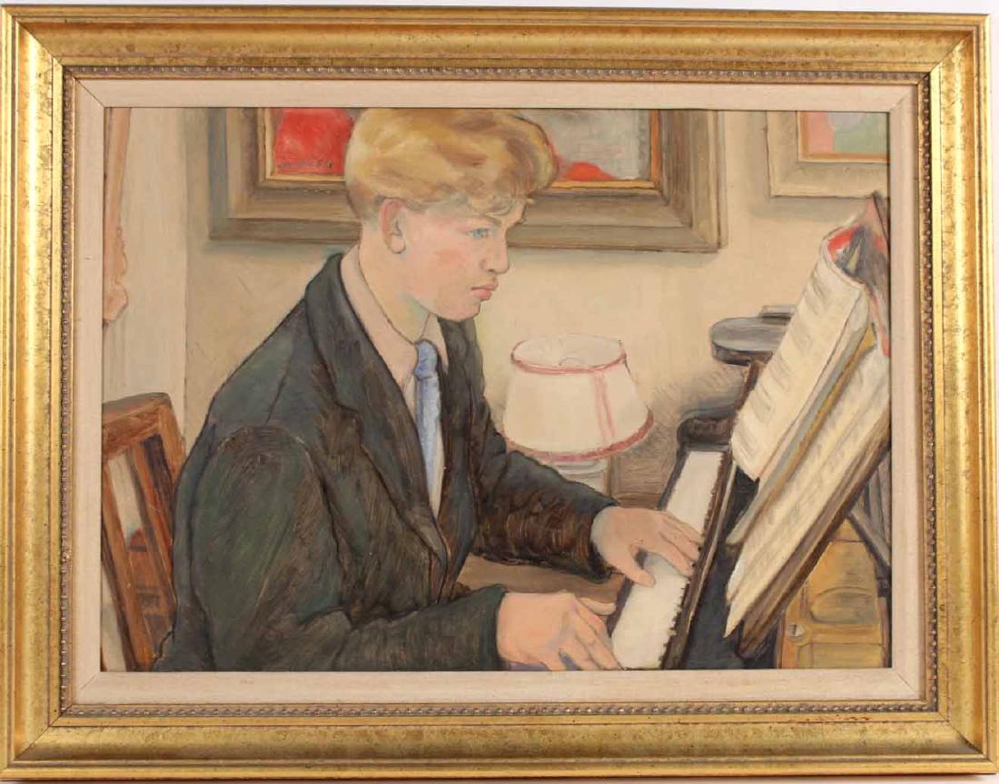 Oil on Board, Boy at a Piano, Peter Samuelson (1 of 10)