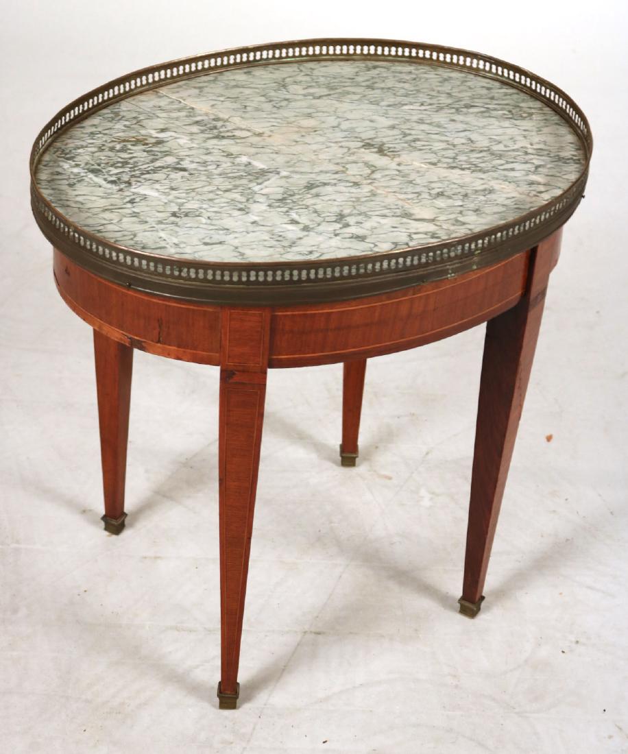 Louis XVI Style Marble Top Oval Side Table (1 of 6)