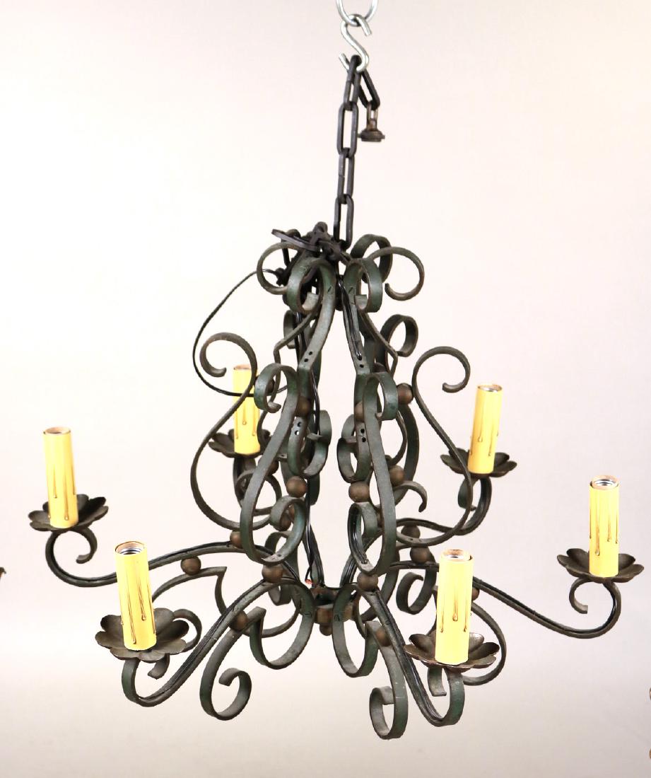 Spanish Style Wrought Iron Six-Light Chandelier (1 of 5)