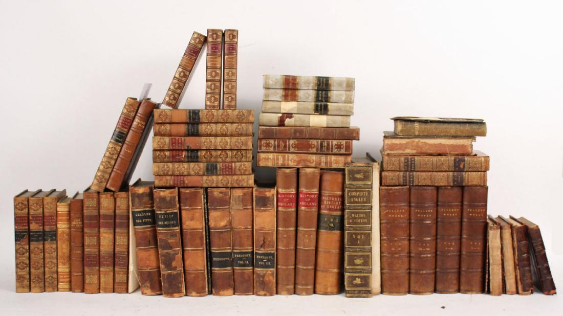 Large Group of Leather Bound Books (1 of 10)