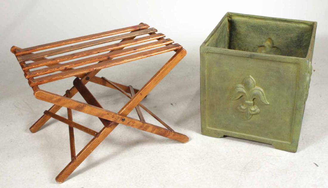 Stained Pine Luggage Rack (1 of 7)