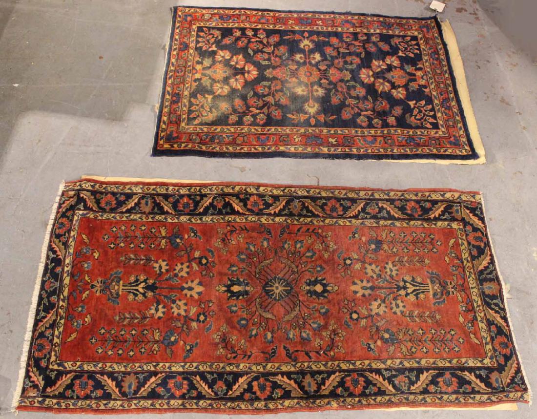 Two Sarouk Style Throw Rugs (1 of 8)