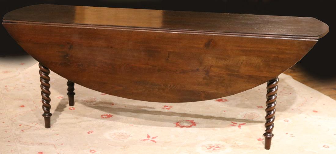 Baroque Style Mahogany Drop Leaf Dining Table (1 of 5)