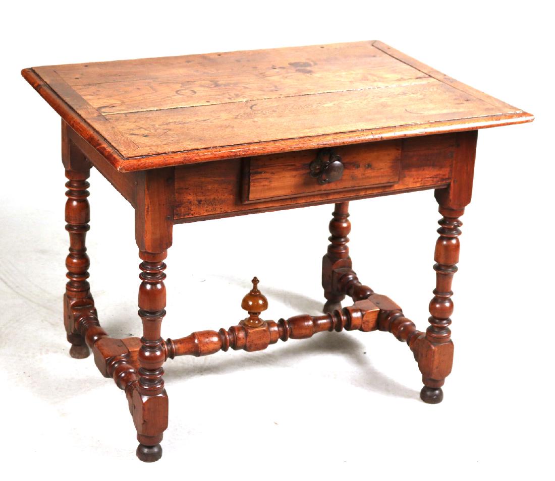 Baroque Style Oak and Walnut Work Table (1 of 7)