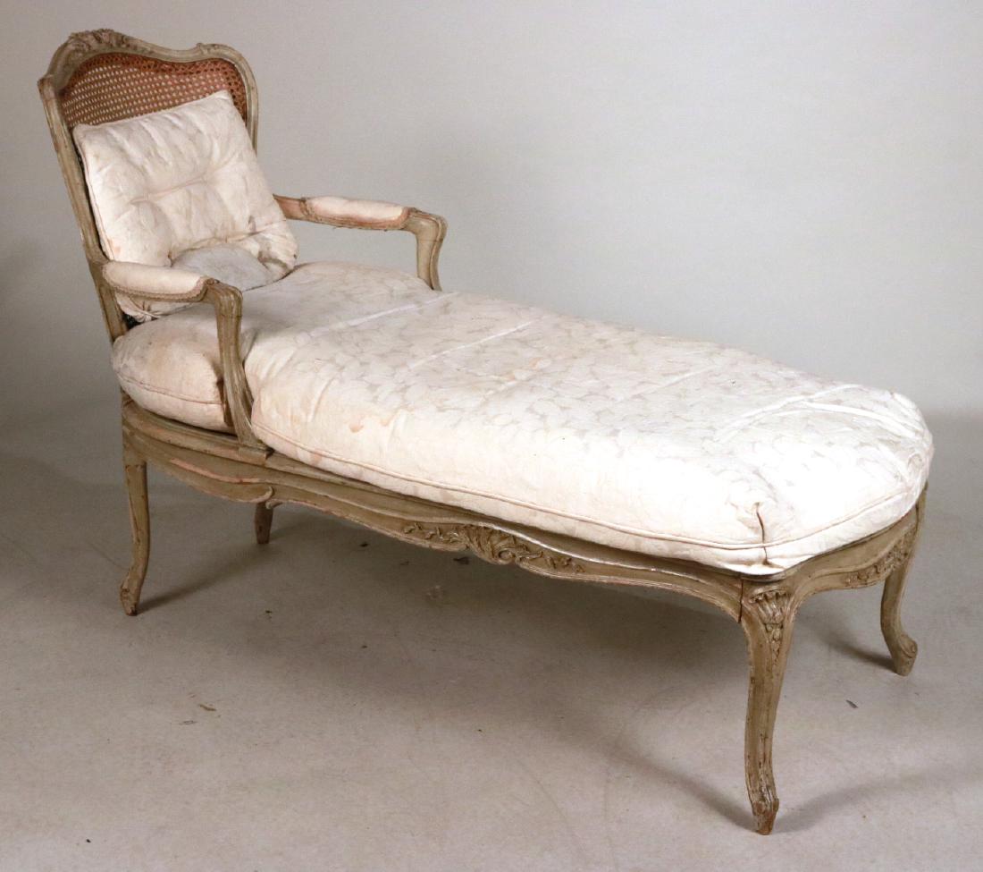 Louis XV White-Painted Cane Seat Recamier (1 of 9)