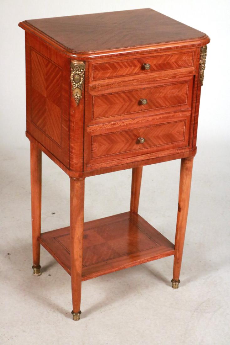 Neoclassical Style Inlaid Nightstand: 20th C. 34"h x 18"w x 14-1/2"d
