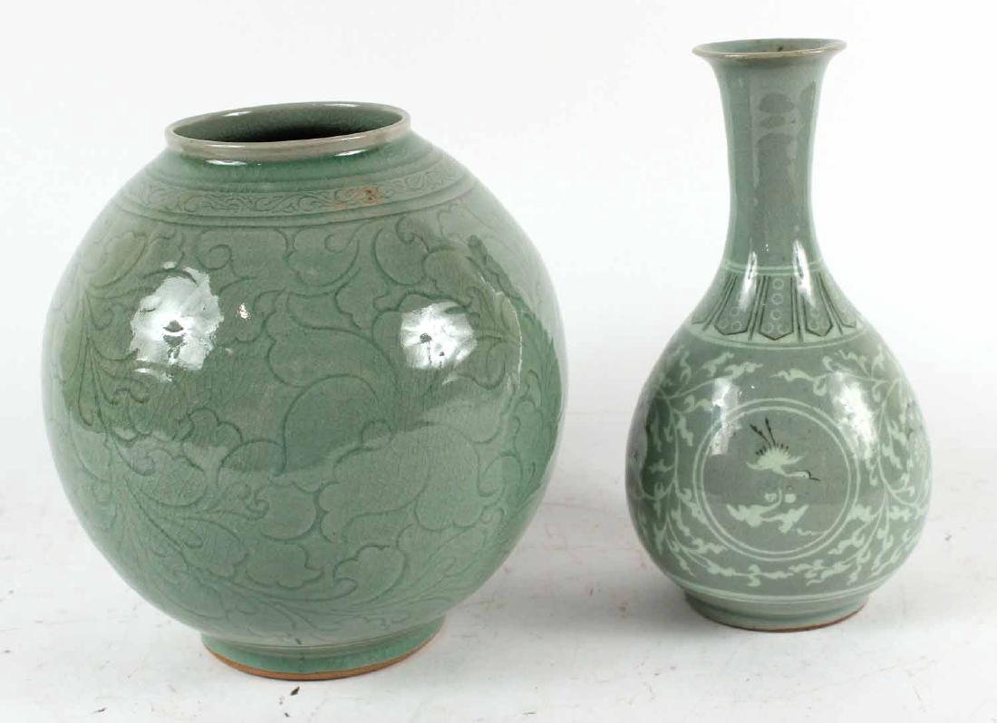 Two Asian Celadon Vases (1 of 6)