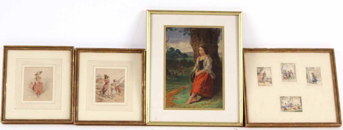 Watercolor, Girl by Tree (1 of 5)