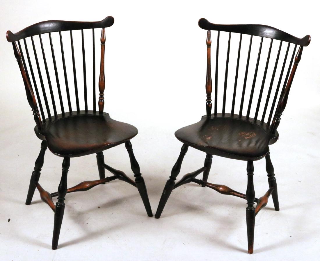 Pair of Black-Painted Fan-Back Windsor Chairs (1 of 7)