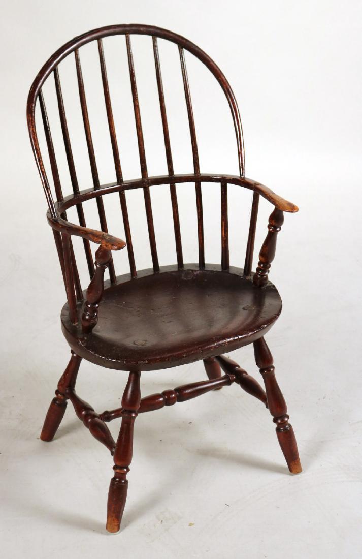Brown-Painted Sack-Back Windsor Armchair (1 of 6)