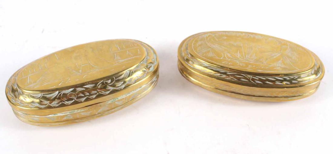 Two Engraved Brass Tobacco Boxes (1 of 7)