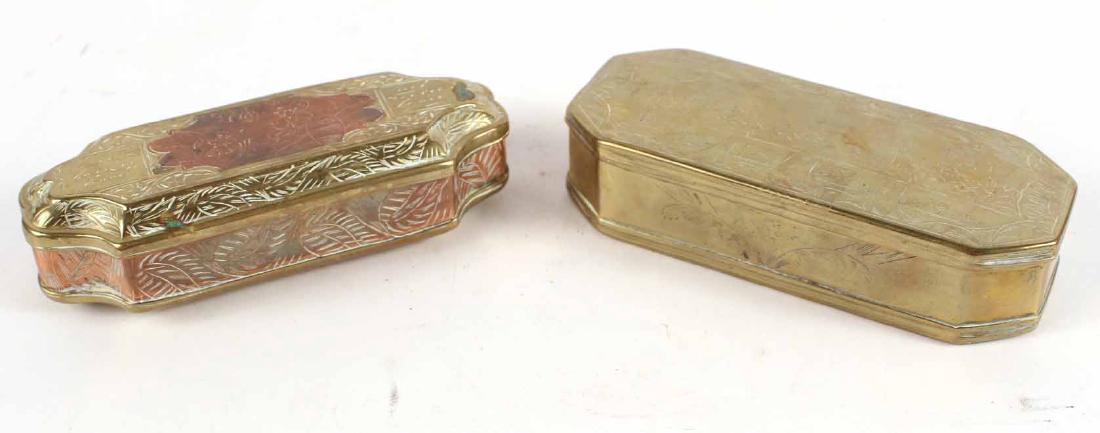 Two Engraved Brass Tobacco Boxes (1 of 8)