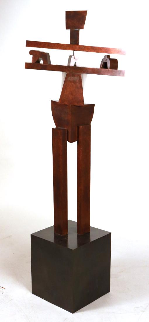 Abstract Bronze Figure, Julie Speidel: (American, b. 1941), titled "Ninki-Sumerian Earth Goddess." 5'9-1/2"h Provenance: Purchased from J. Willott Gallery, 1/7/2011, for $22,860