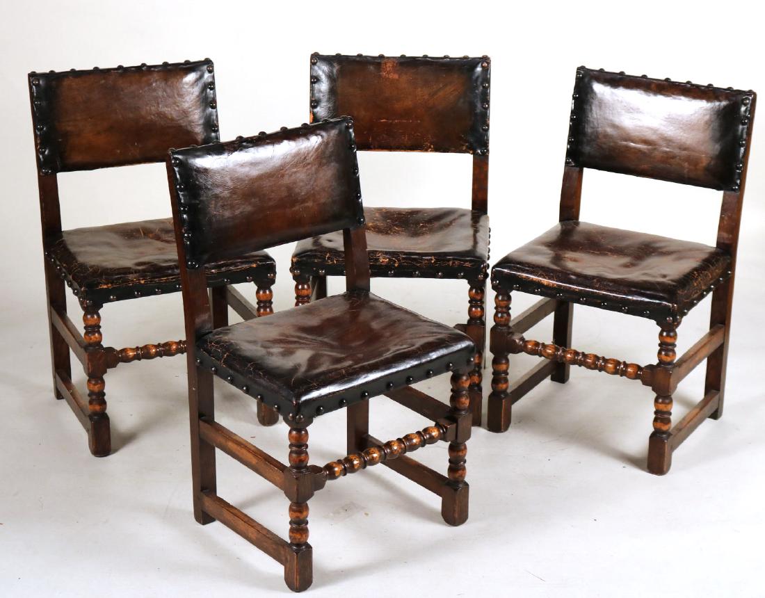 Four Jacobean Style Turned Maple Backstools (1 of 8)