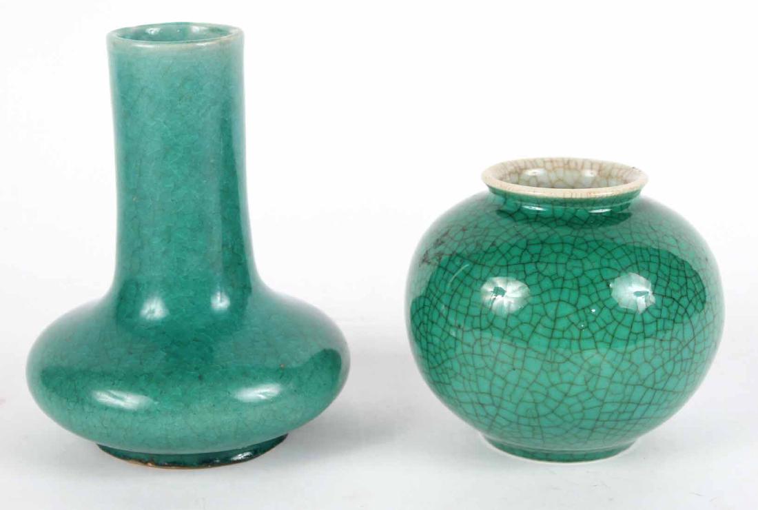Two Chinese Green Vases (1 of 7)