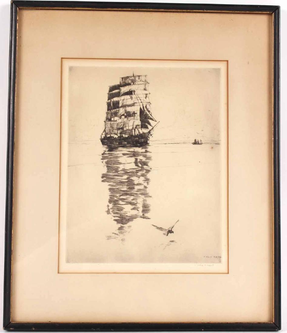 Etching, Ship, Philip Kappel (1 of 5)