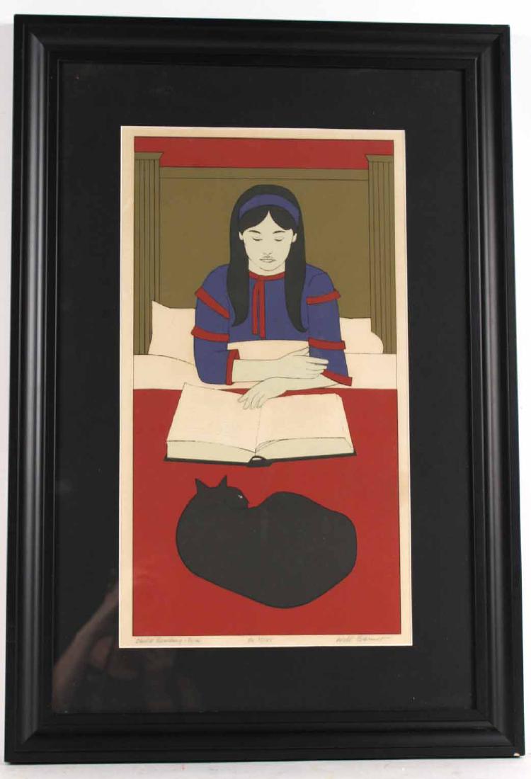 Lithograph, "Child Reading - Red" Will Barnett (1 of 6)