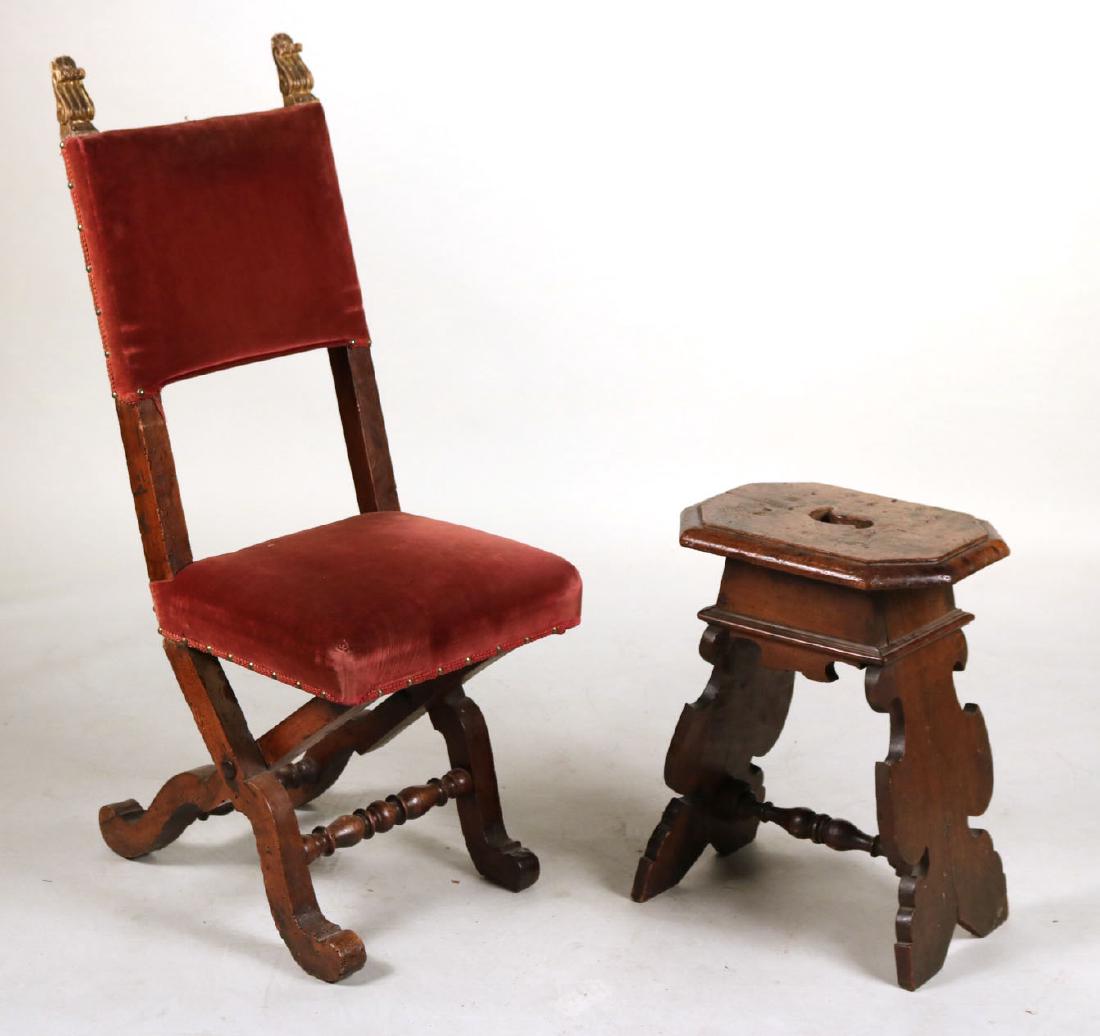 Baroque Walnut Wake Stool (1 of 10)