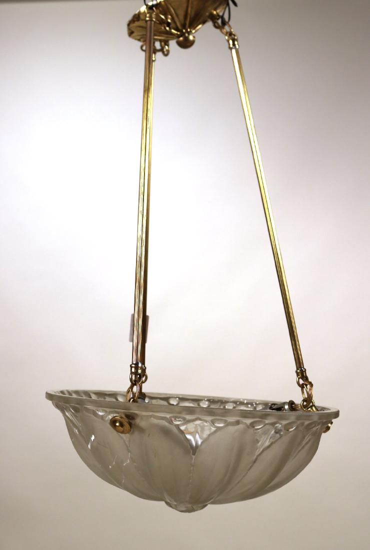 Gilt-Metal and Frosted-Glass Light Fixture (1 of 5)