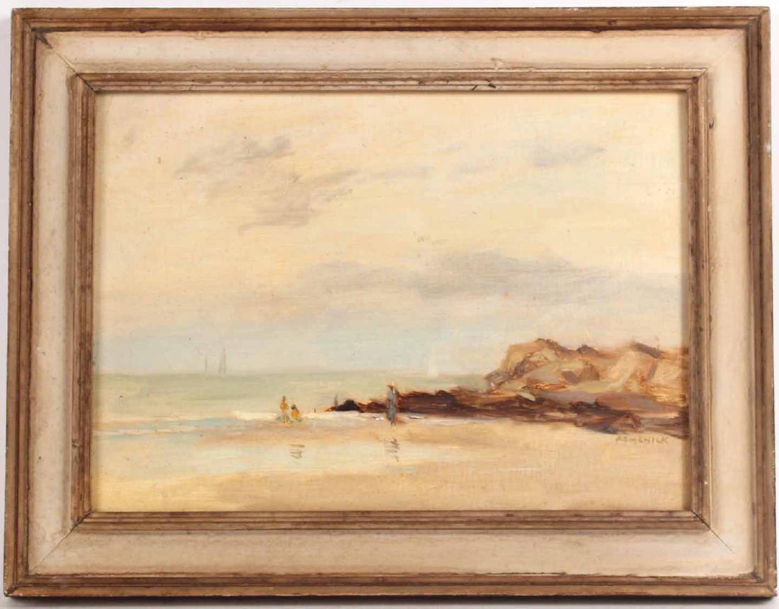 Oil on Board, Coastal Scene, Seymour Remenick: American, 1923-1999. Signed l.r. 9 1/2"h x 13"w