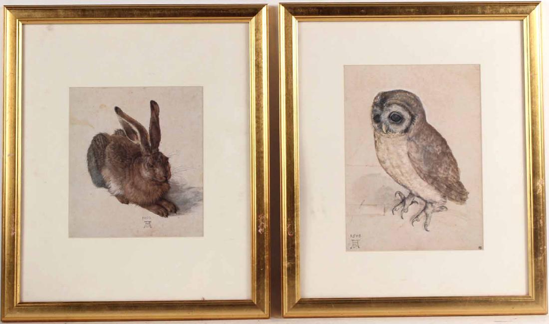 Two Prints, Albrecht Durer, Owl and Rabbit (1 of 10)