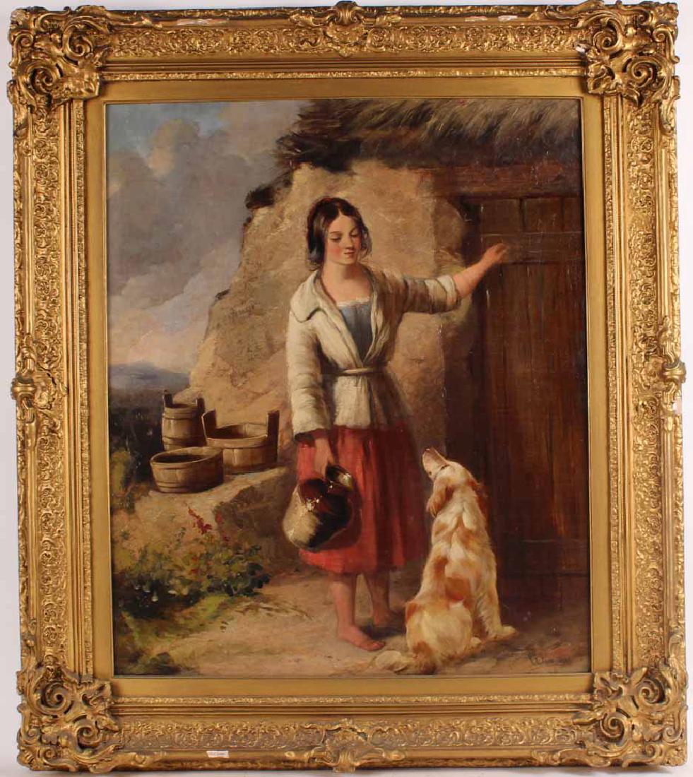 Oil on Canvas, Girl with Dog, Paul Falconer Poole (1 of 10)