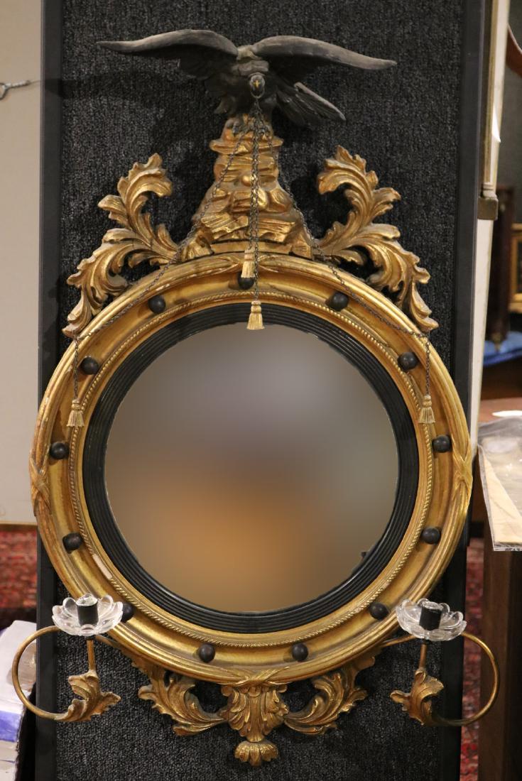 Classical Style Gilt-Composition Convex Mirror (1 of 5)