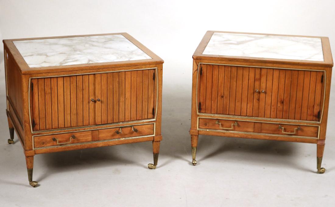 Pair of Mid-Century Modern Marble-Top Side Tables (1 of 8)