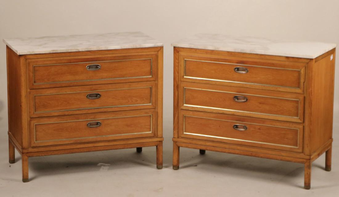 Pair of Mid-Century Modern Marble-Top Chests (1 of 8)