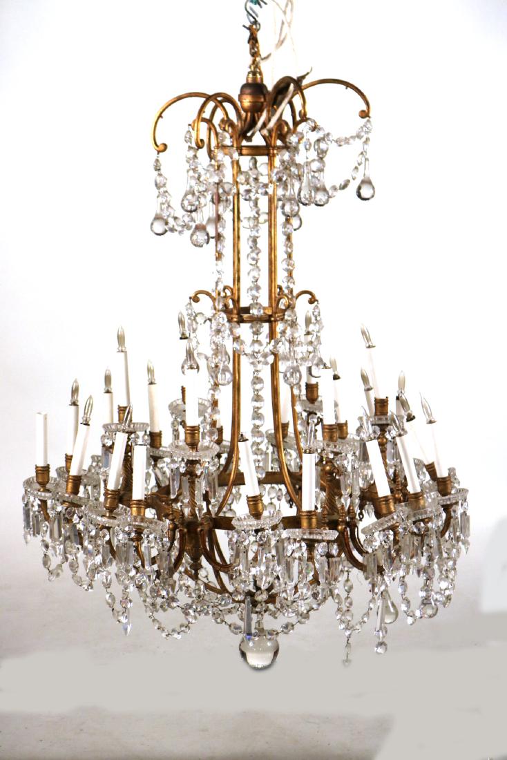 Louis XVI Style Gold-Painted & Crystal Chandelier (1 of 6)