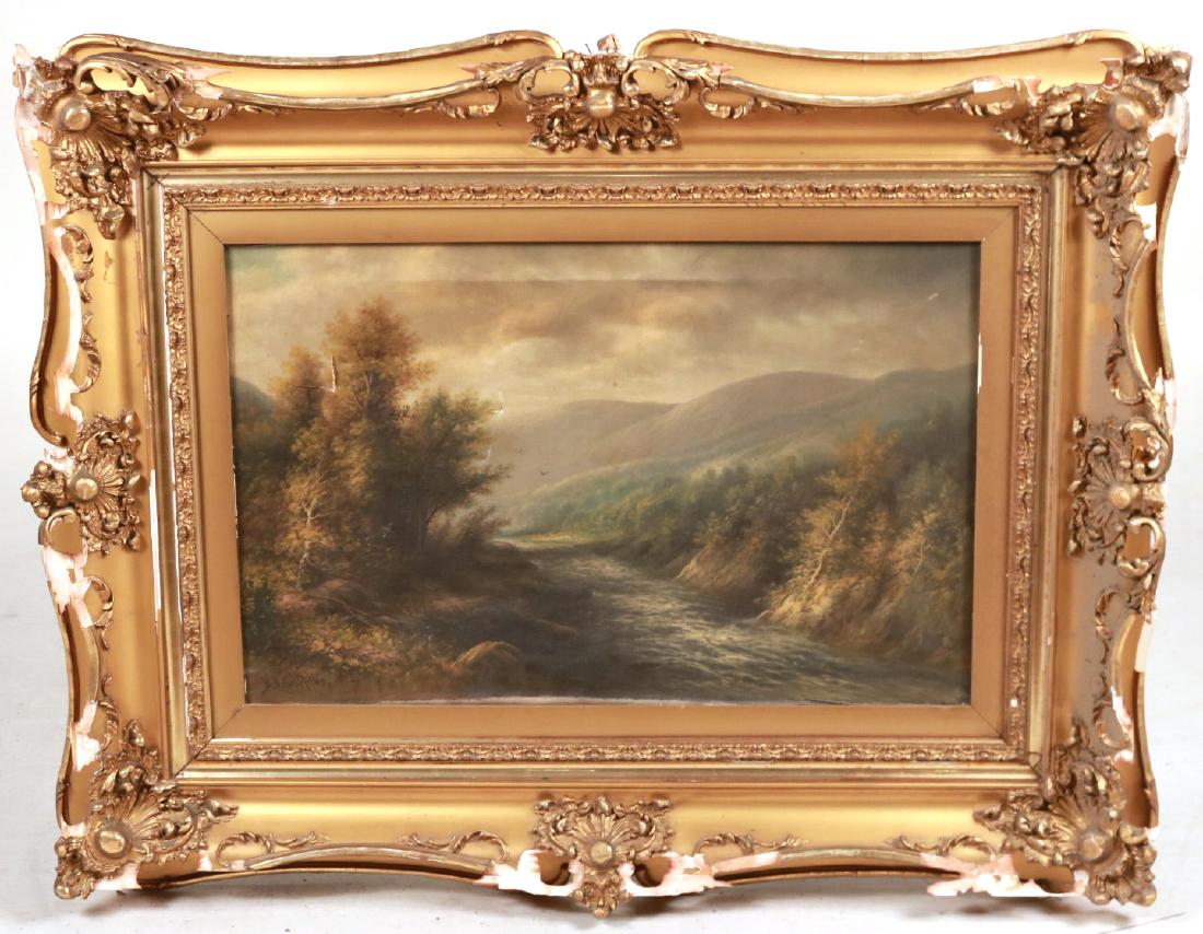 Oil on Canvas, Riverscape, B.T. Griffiths (1 of 8)